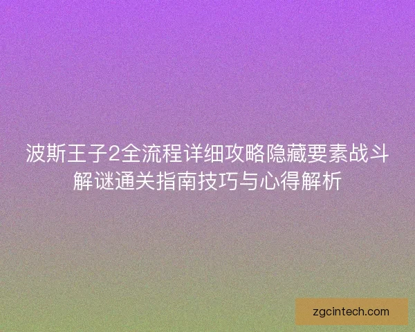 波斯王子2全流程详细攻略隐藏要素战斗解谜通关指南技巧与心得解析